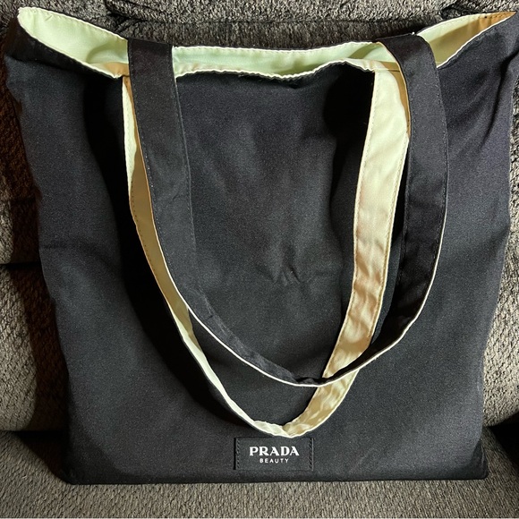Prada Handbags - Prada Beauty Black Green Reversible Tote Bag